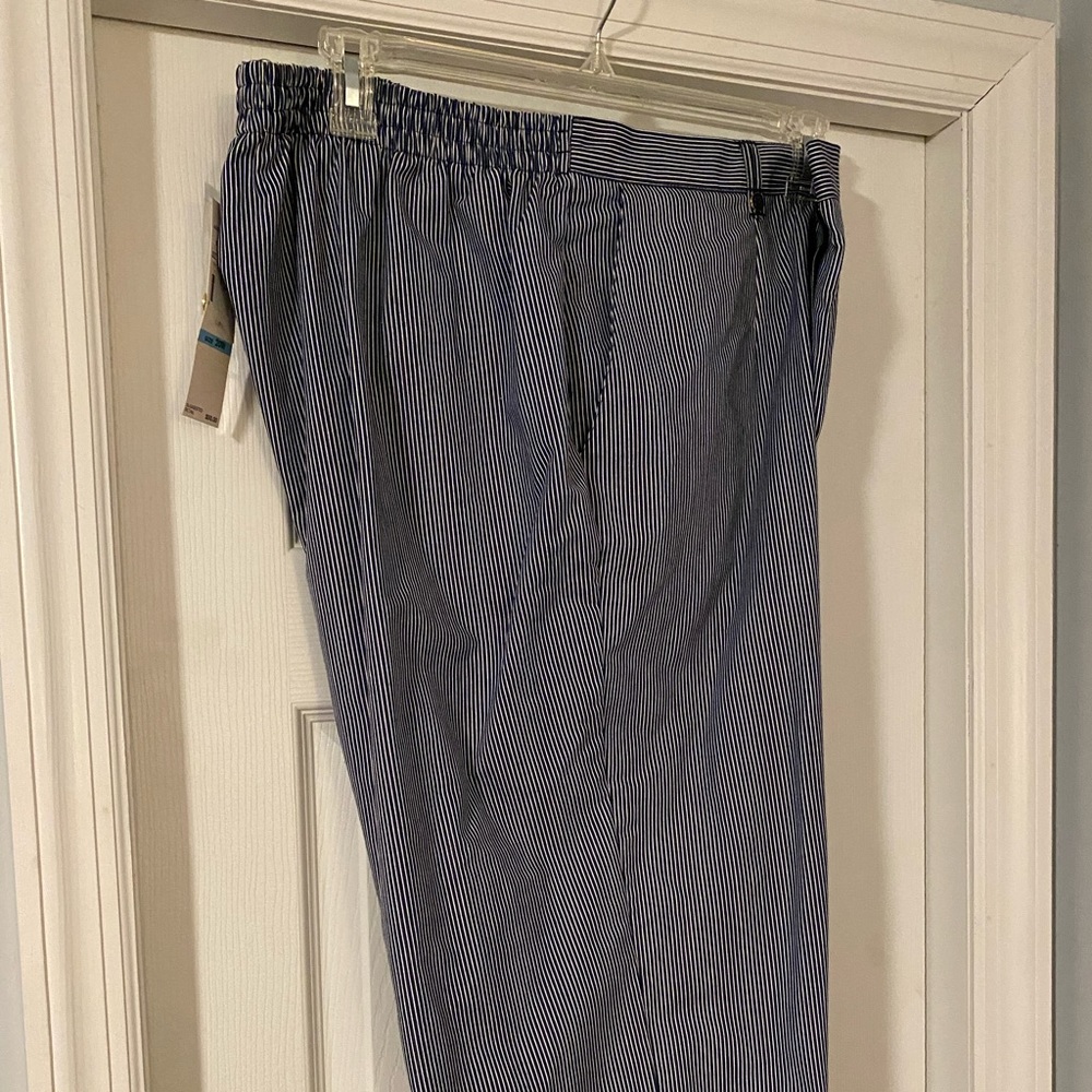 Alfred Dunner blue and white stripes. NWT 20W elastic waist